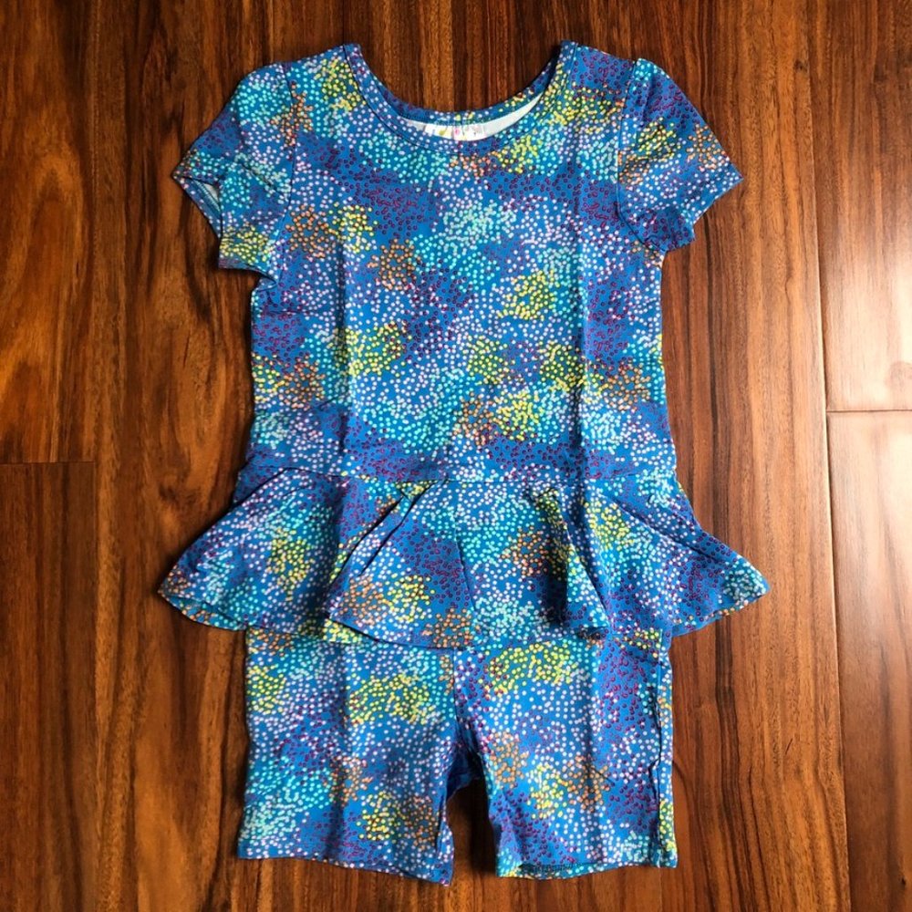 NWT Dot Dot Smile Romper Blue Multicolor Scattered Dots Multiple Sizes